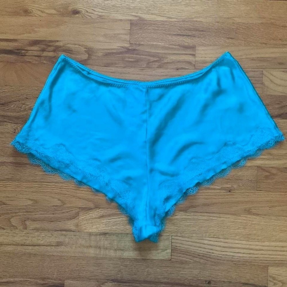 Teal Satin Micro PJ Shorts Victoria's Secret Size XL Mermaid Sirencore Y2K